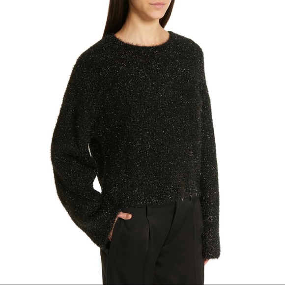 Vince Boxy Metallic Black Knit Sweater size S - Picture 5 of 7